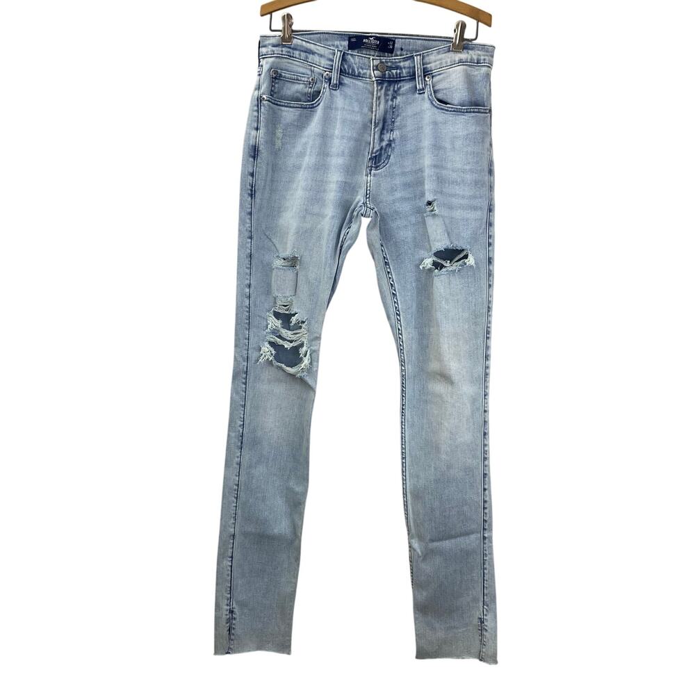 NWT Hollister Advanced Stretch Stacked Skinny Men’s Jeans 32x30 Light Blue Denim